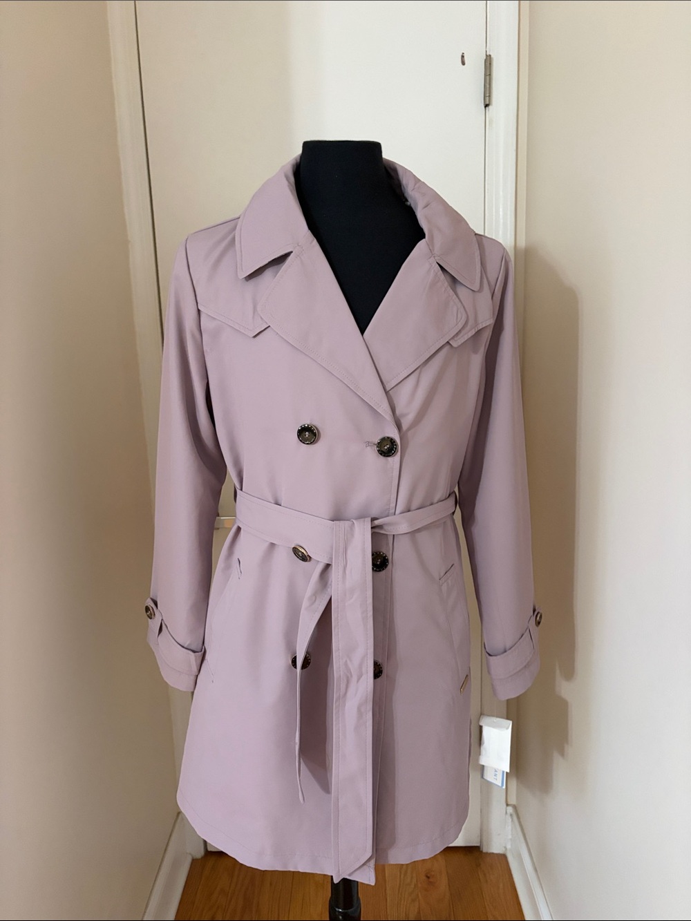 Draper James Lilac Double-Breasted Trench Coat